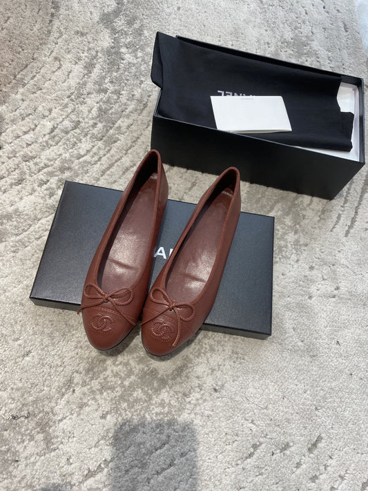 BALLET FLATS BURGUNDY LAMBSKIN - 35