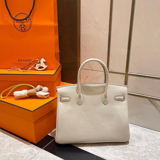 HM BIRKIN 30CM CREAMY WHITE TOGO LEATHER SILVER HARDWARE