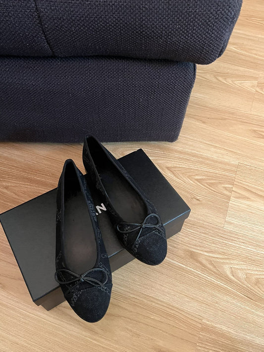 ballet flats black denim - 35