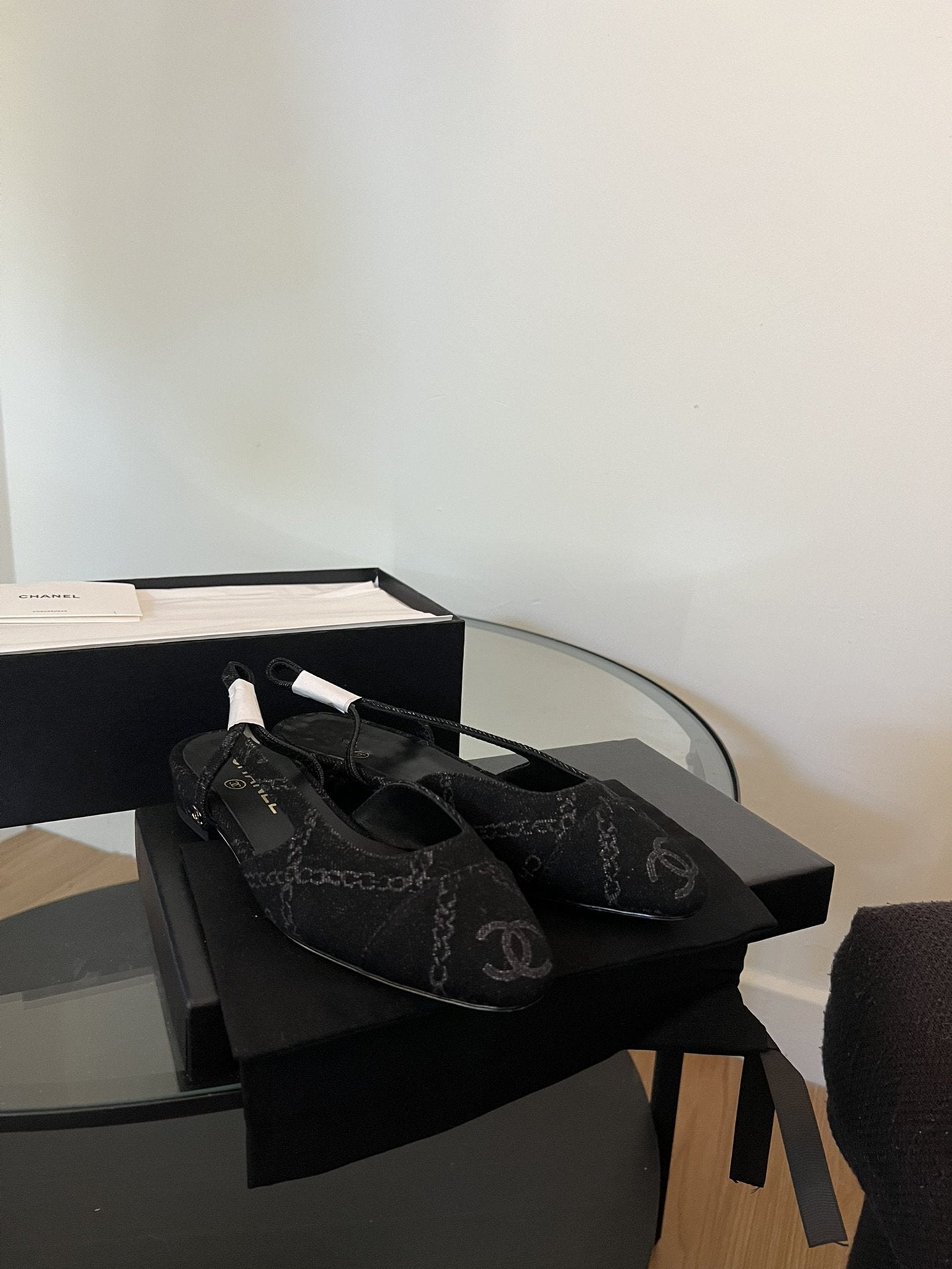 slingbacks black denim - 35