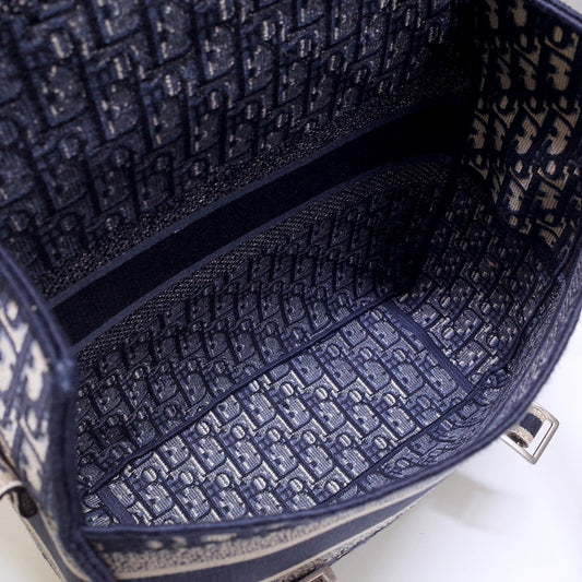 СУМКА CAMP DOUBLE BUCKLE 28 З ЖАККАРДУ NAVY BLUE MONOGRAM OBLIQUE