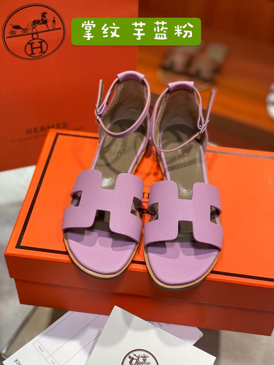 SANTORINI SANDAL LAVENDER CALFSKIN - 34