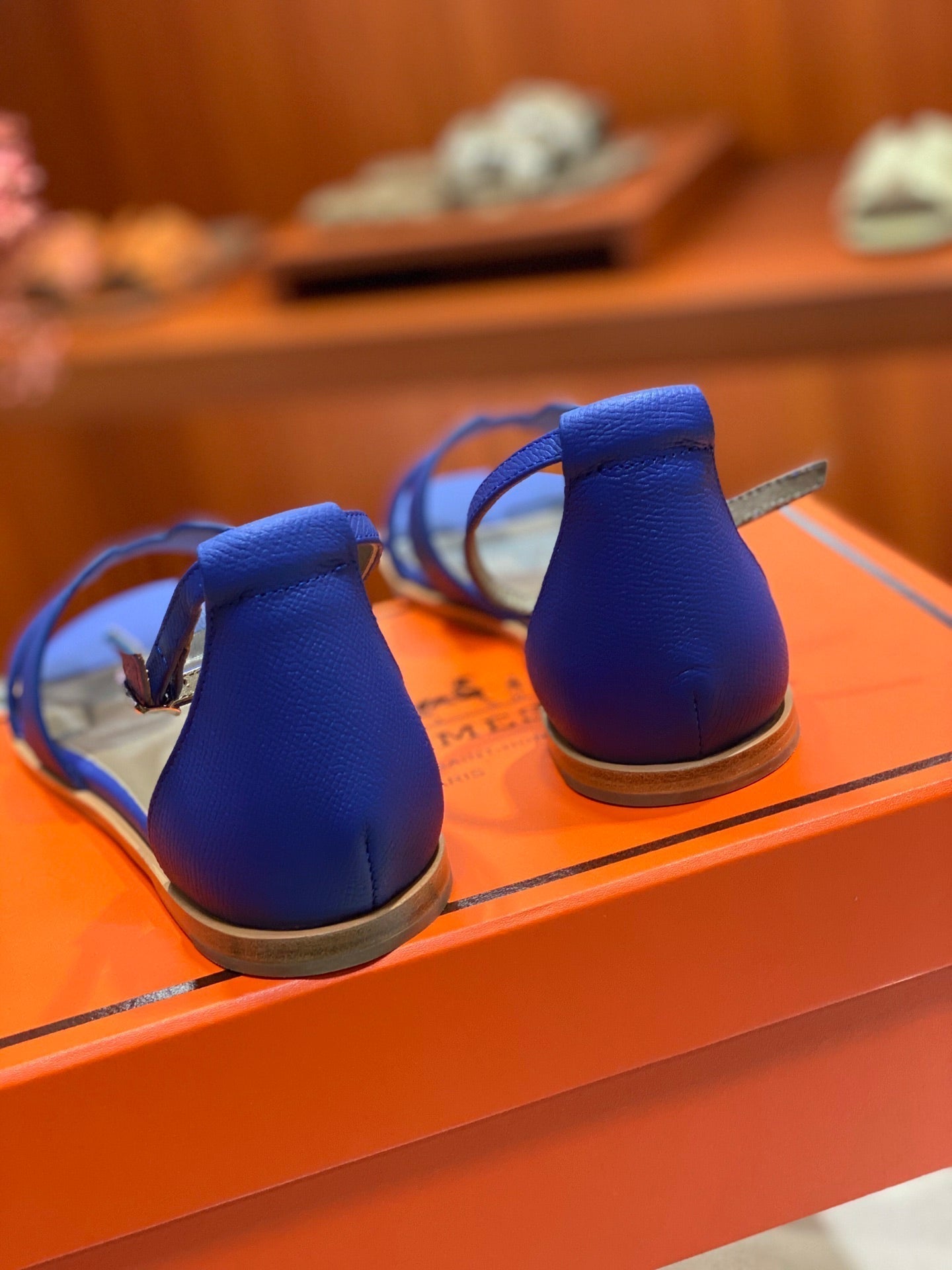 SANTORINI SANDAL AZURE CALFSKIN - 34