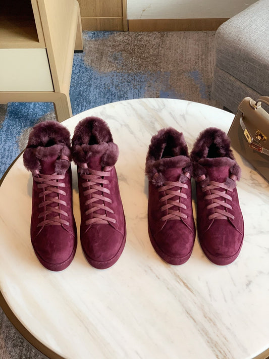 LP WINTER NUAGES SNEAKERS MULBERRY LAMBSKIN - 35