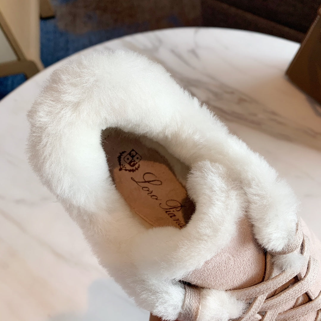 LP WINTER NUAGES HIGH SNEAKERS CREAMY WHITE LAMBSKIN - 35