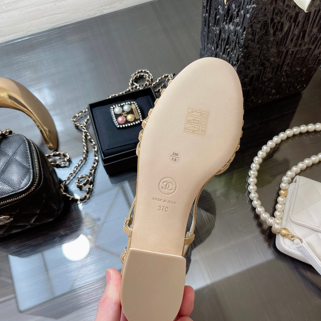 SLINGBACKS SANDAL IN CAMEL BEIGE SUEDE - 35
