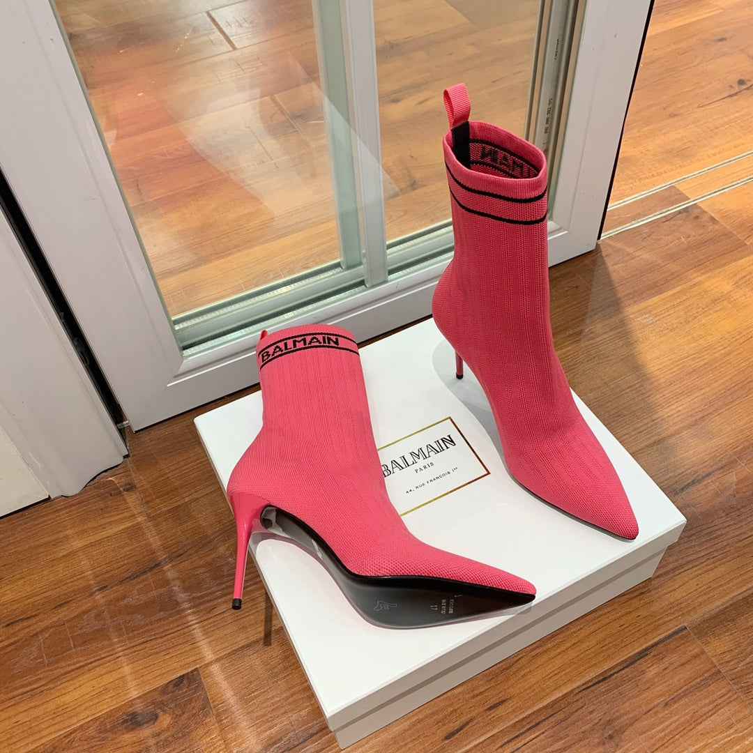Черевики BALMAIN 26S 105 ММ, ТЕМНО-РОЖЕВІ, В СТИЛІ FLYKNIT 16