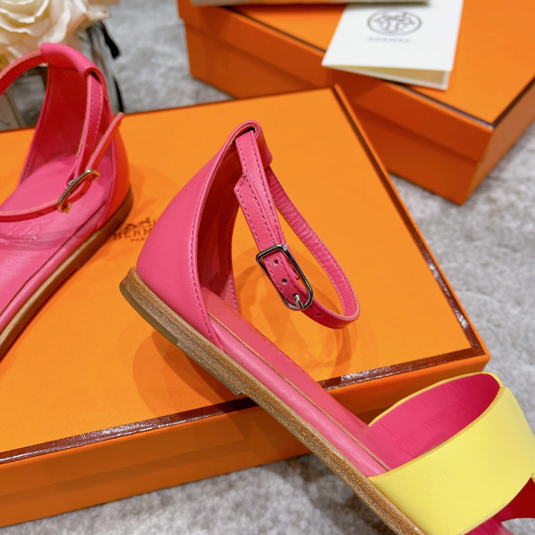SANTORINI SANDAL PINK MIX LEMON CALFSKIN - 34