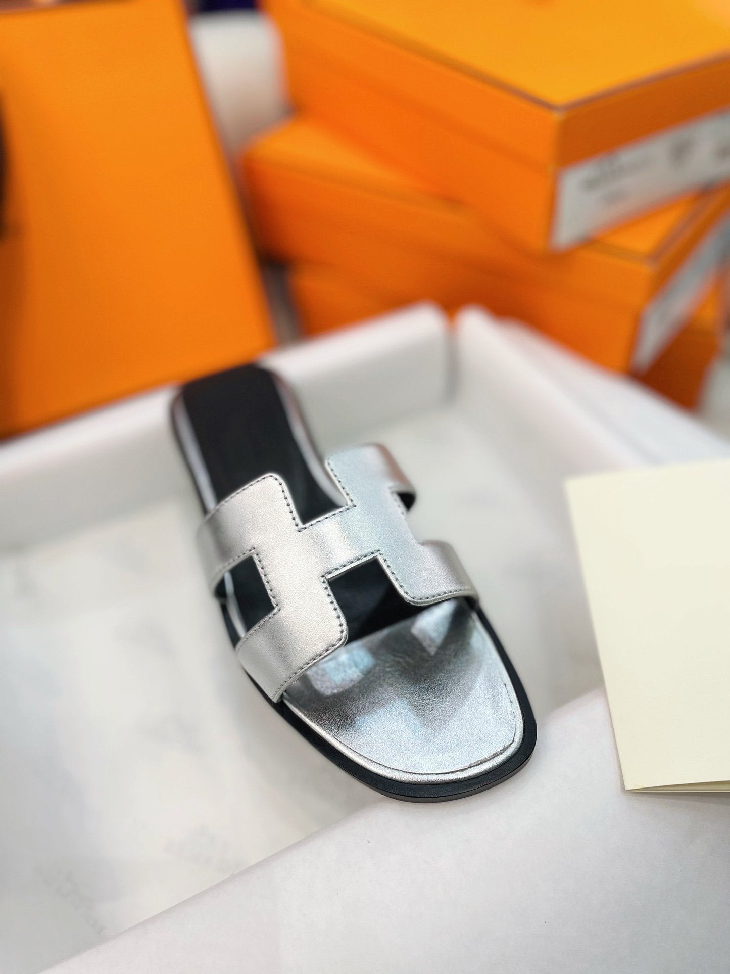0ran Sandal Silver Leather - 35