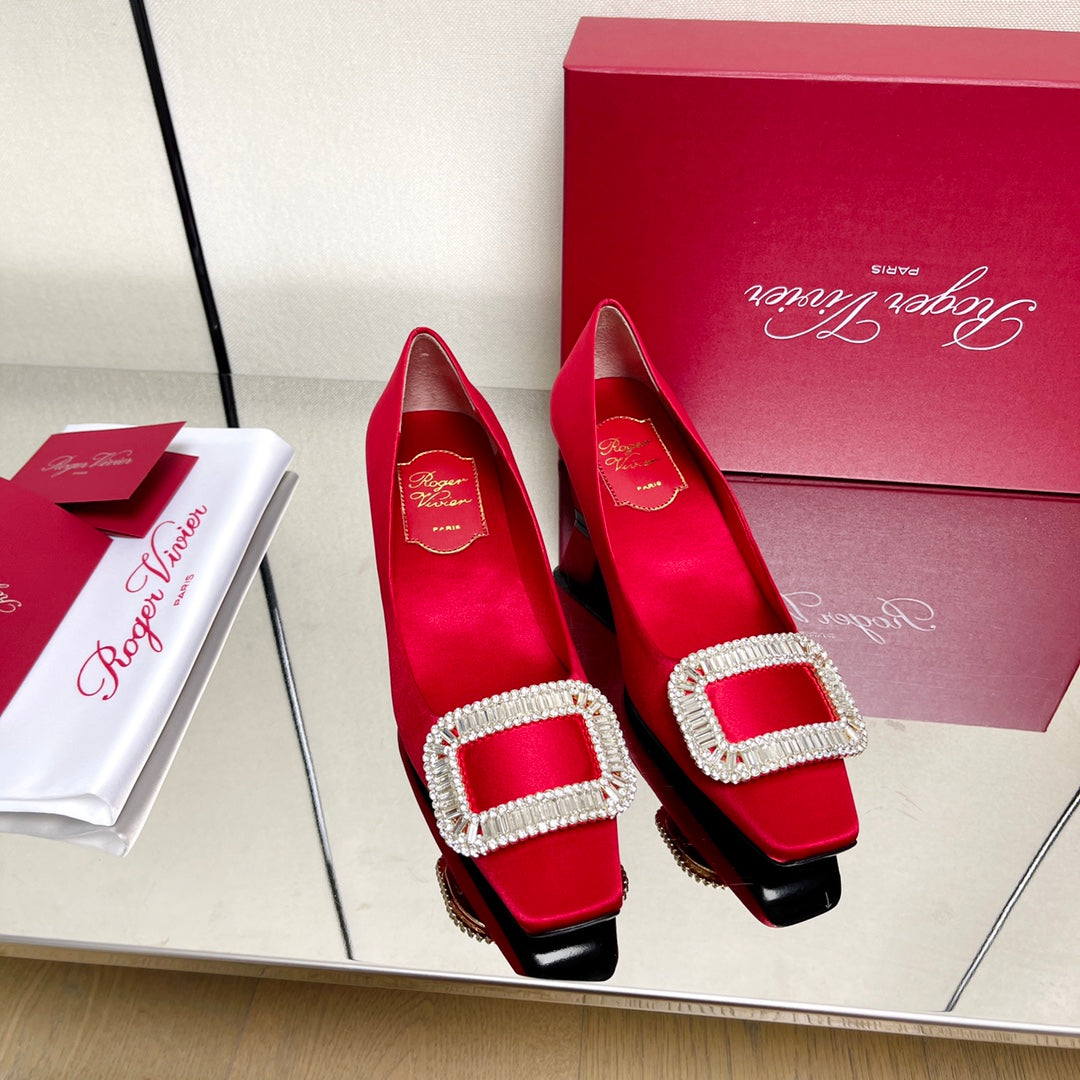 BELLE VIVIER PUMPS IN RED SILK - 34
