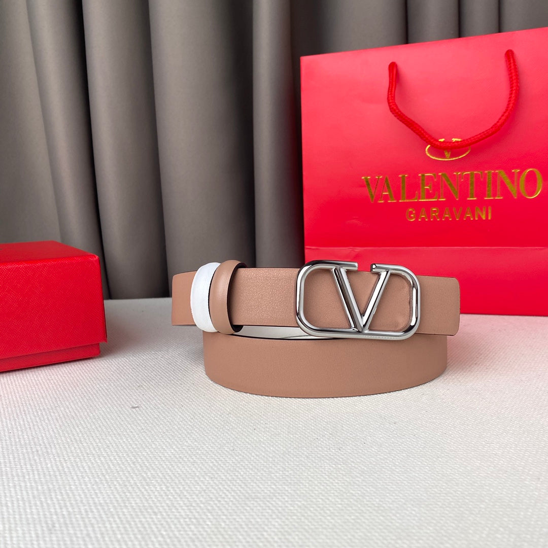 REVERSIBLE VLOGO SIGNATURE BELT IN GLOSSY BEIGE WHITE CALFSKIN SHW 30 MM - 30