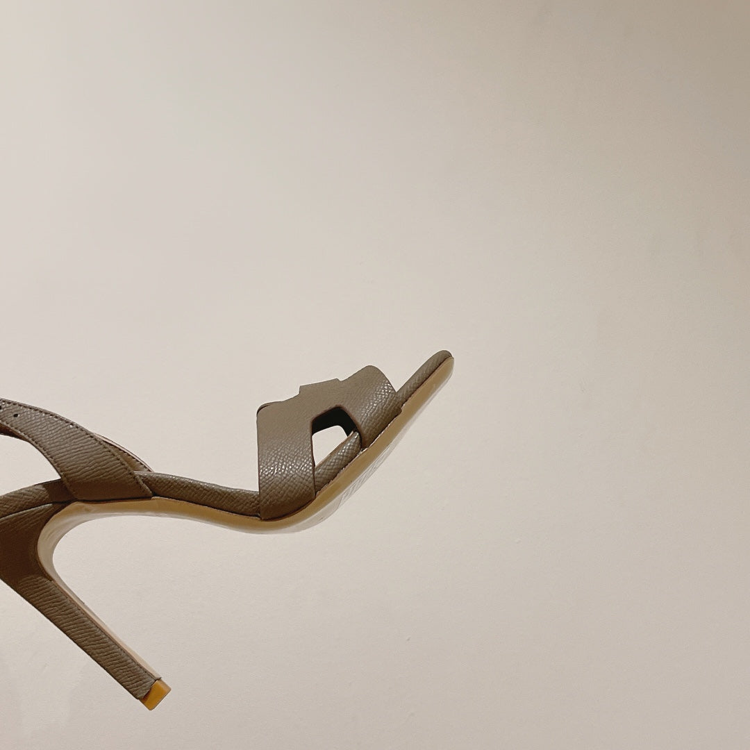 SLINGBACK SANDAL ETERNITE 105 CAMEL LAMBSKIN - 35