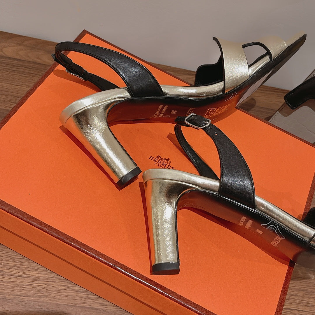 HOLY 75 SANDAL IN OLD GOLD CALFSKIN - 35