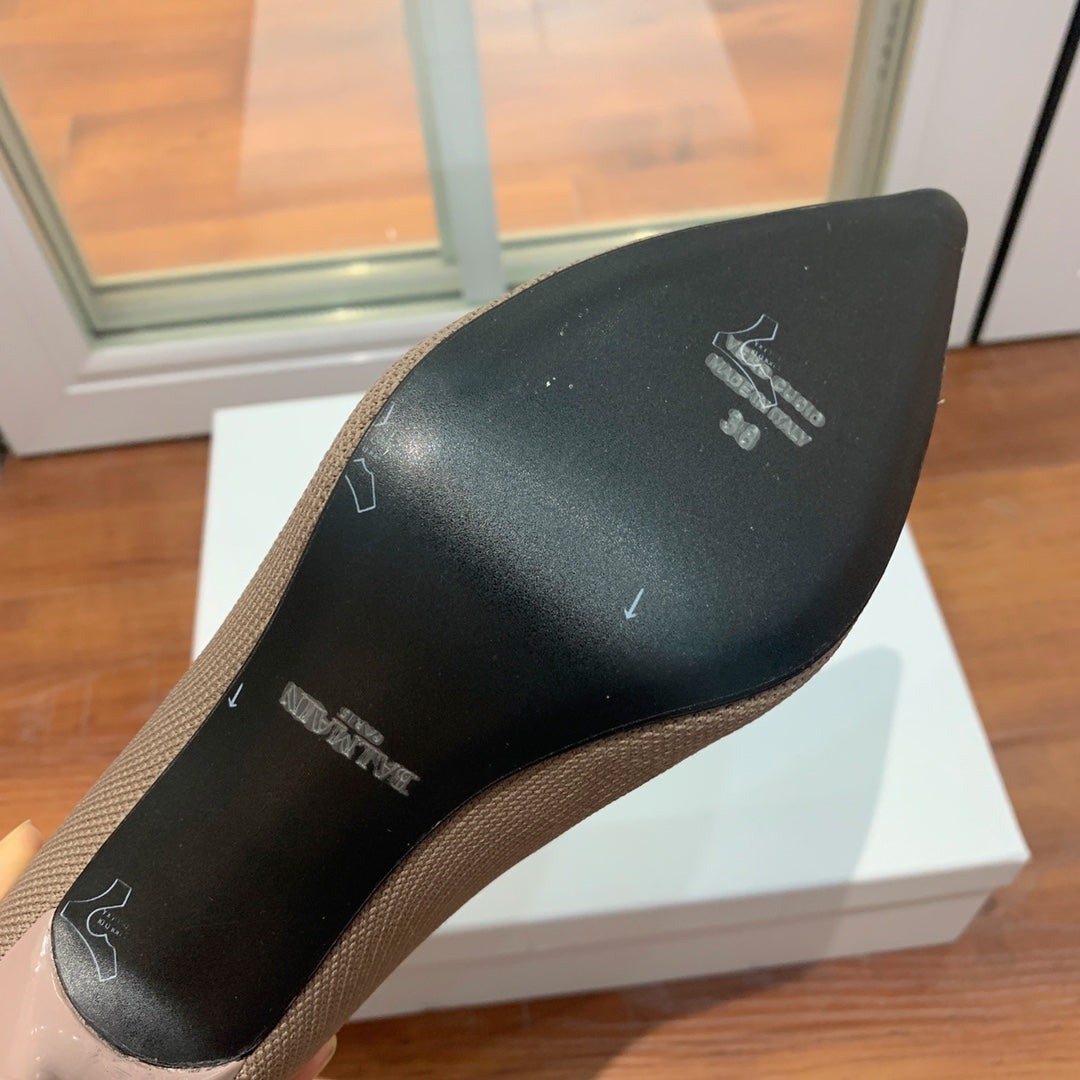 ЧОБОТИ BALMAIN 26S 105 ММ У КОЛЬОРІ ТЕМНО-БЕЖЕВИЙ FLYKNIT СТИЛЬ 17