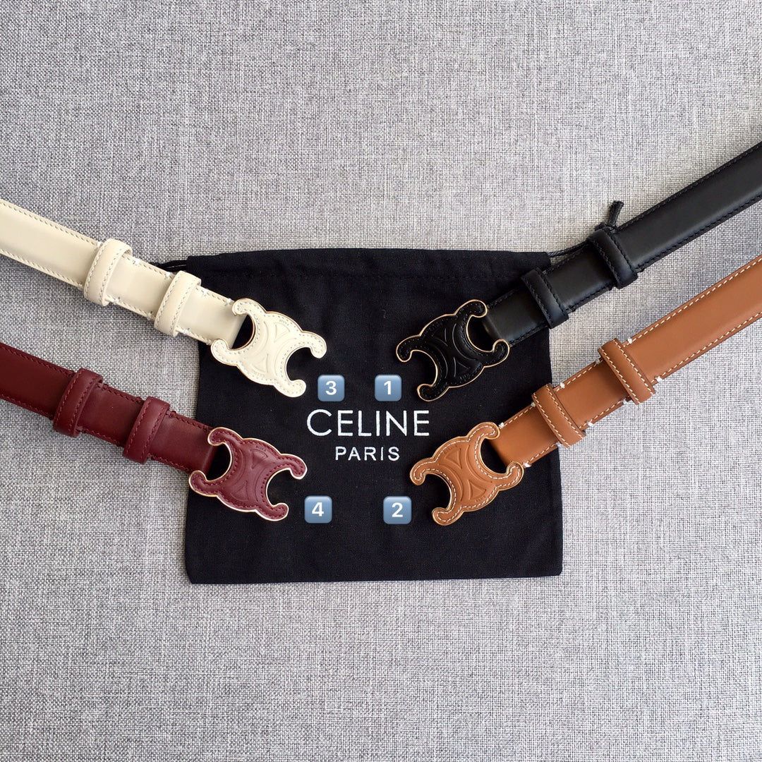 Medium Cuir Triomphe Belt 25mm White Calfskin - 30
