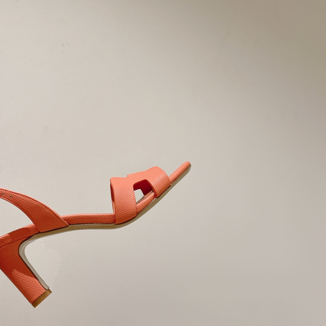 SLINGBACK SANDAL ETERNITE 75 CANTALOUPE LAMBSKIN - 35