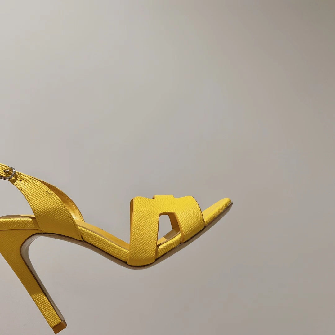 SLINGBACK SANDAL ETERNITE 105 YELLOW LAMBSKIN - 35