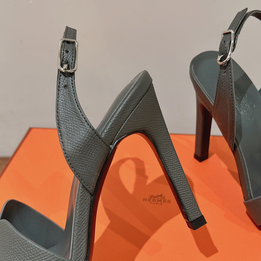 SLINGBACK SANDAL ETERNITE 105 FOSSIL LAMBSKIN - 35