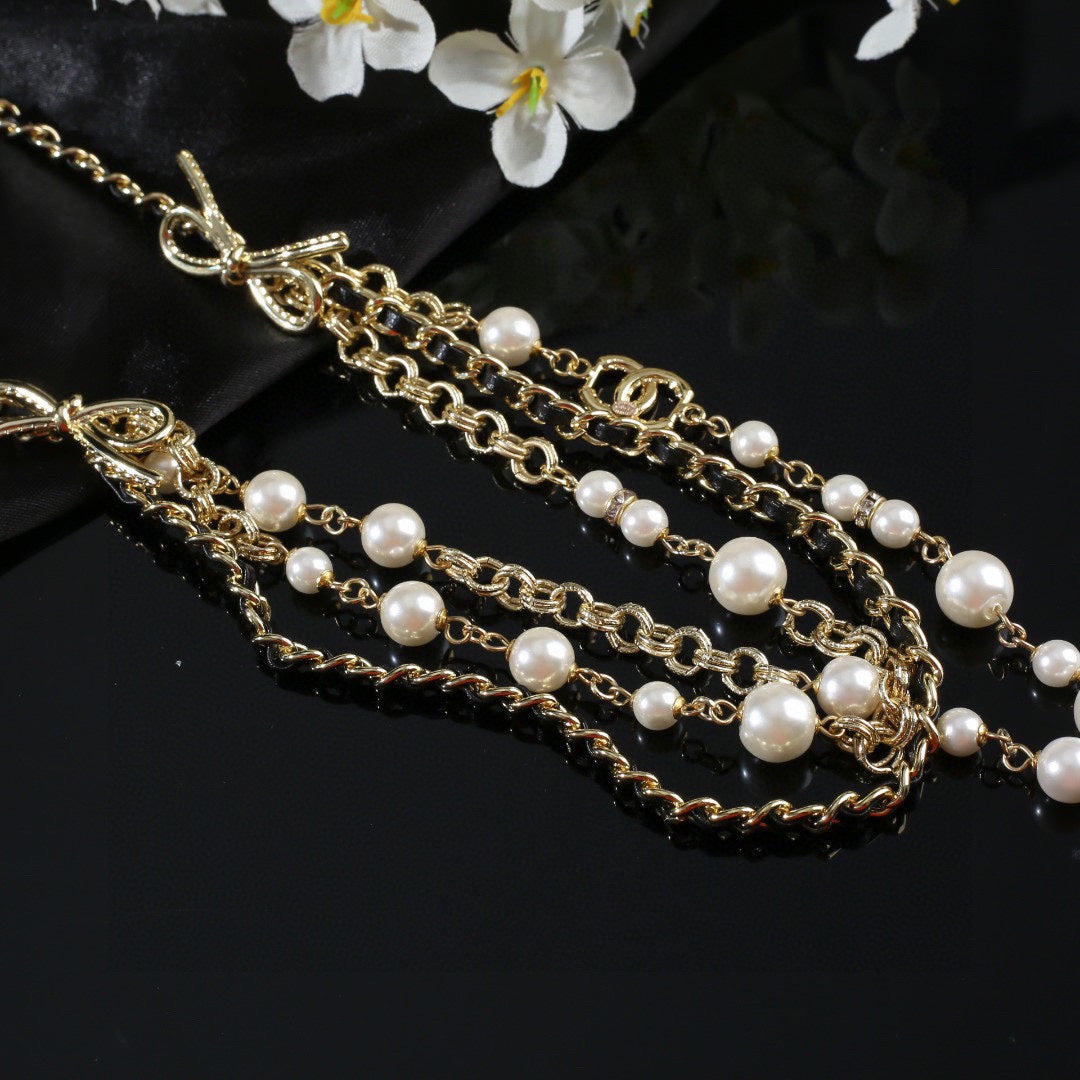 CHANEL 25S GOLD CHAIN BELT WITH PEARL 610440 - 30