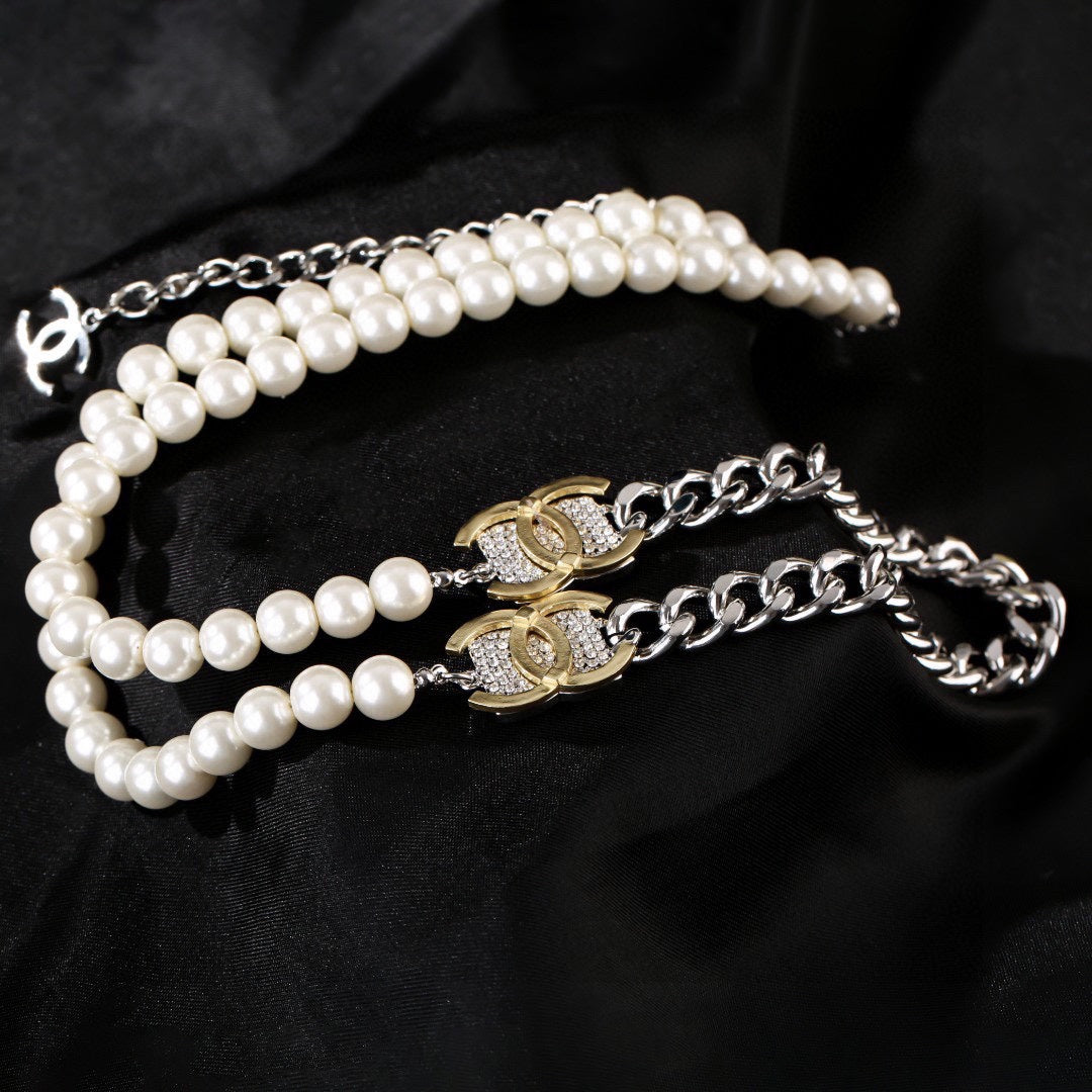 CHANEL 25S CHAIN BELT IN WHITE PEARL 614474 - 30
