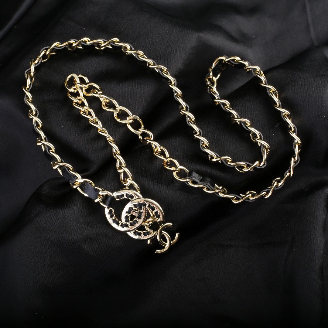 CHANEL 25S CHAIN BELT IN BLACK CALFSKIN 612710 - 30
