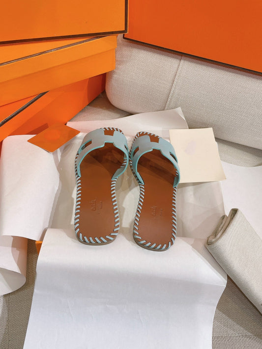 0RAN SANDAL Шкіряні косички BЛУ СКАЙ - 35
