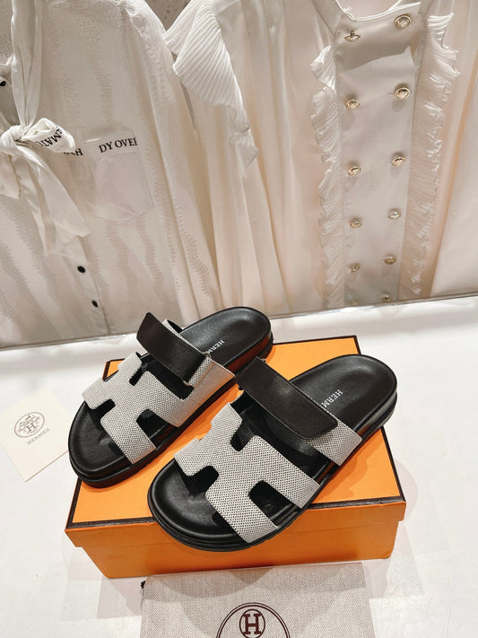 CHYPRE SANDAL ЧОРНА ОВЧИНА ТА СРІБНИЙ ДЕНІМ - 34