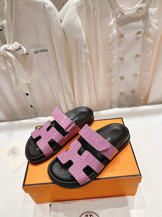 CHYPRE SANDAL ЧОРНИЙ І ЛАВАНДОВИЙ З ОВЕЧОЇ ШКІРИ - 34