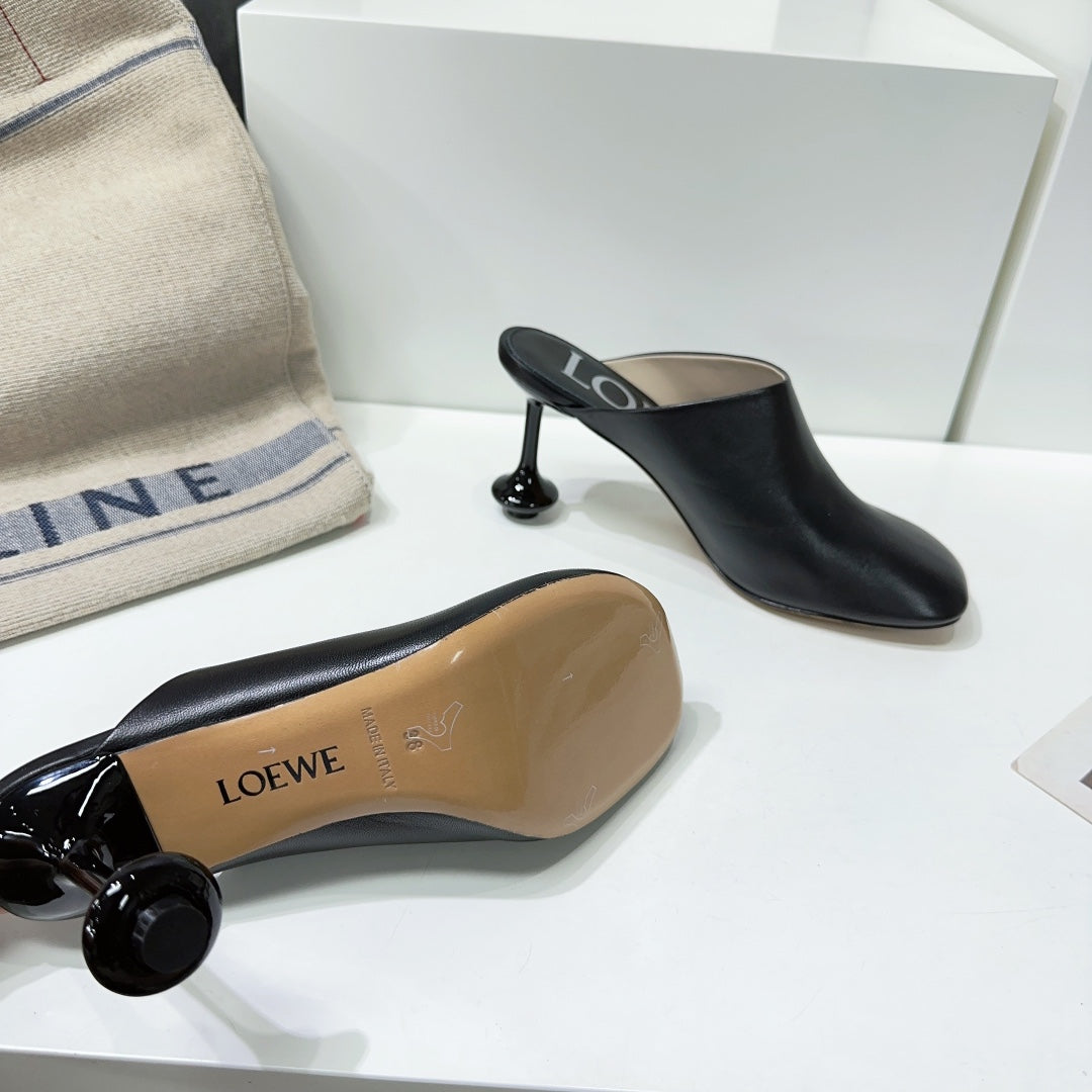 LW TOY MULE 95 BLACK CALFSKIN - 35