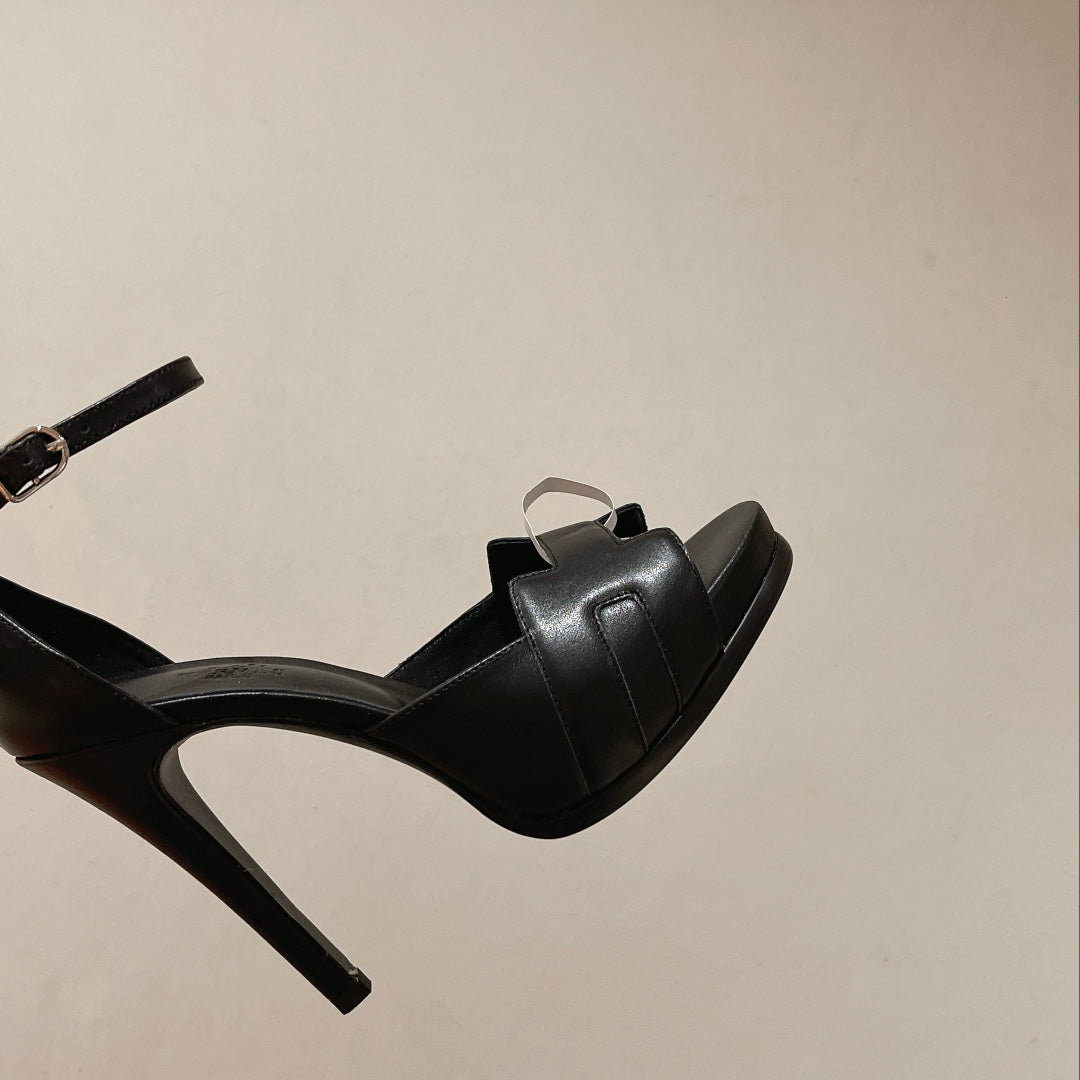 H - CLASSIC SANDAL 125 BLACK LAMBSKIN - 35