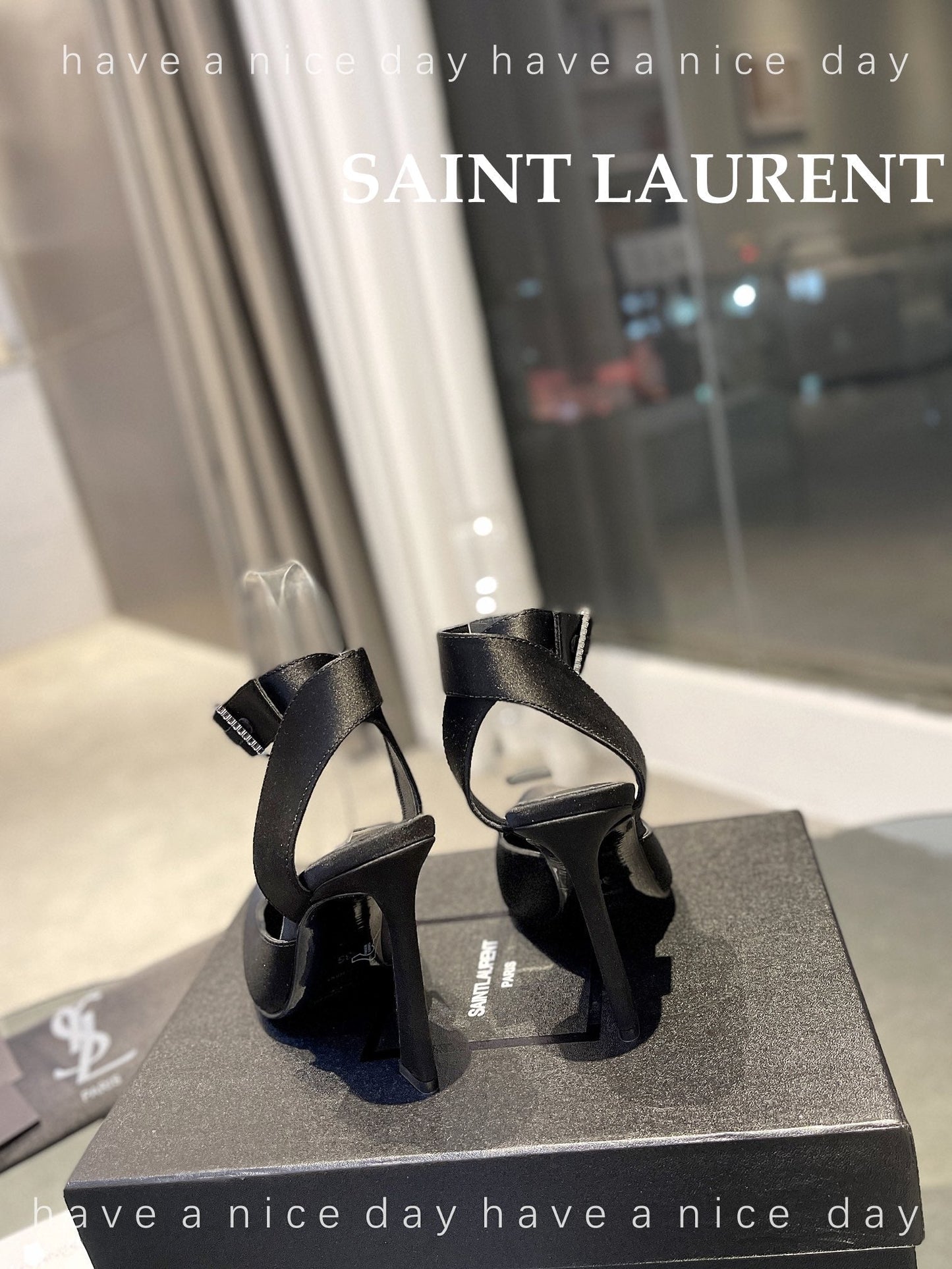 SL FANNY SLINGBACK PUMPS BLACK SATIN - 35