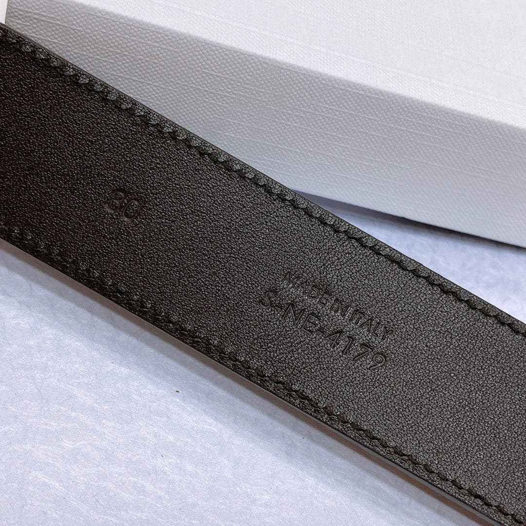 CL LARGE 35 MM BELT IN CHOCOLATE BROWN SUEDE GOLD HARDWARE - 30