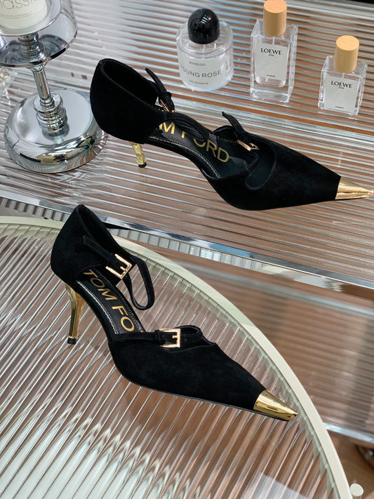 MARY JANE PUMP 7 CM IN BLACK SUEDE