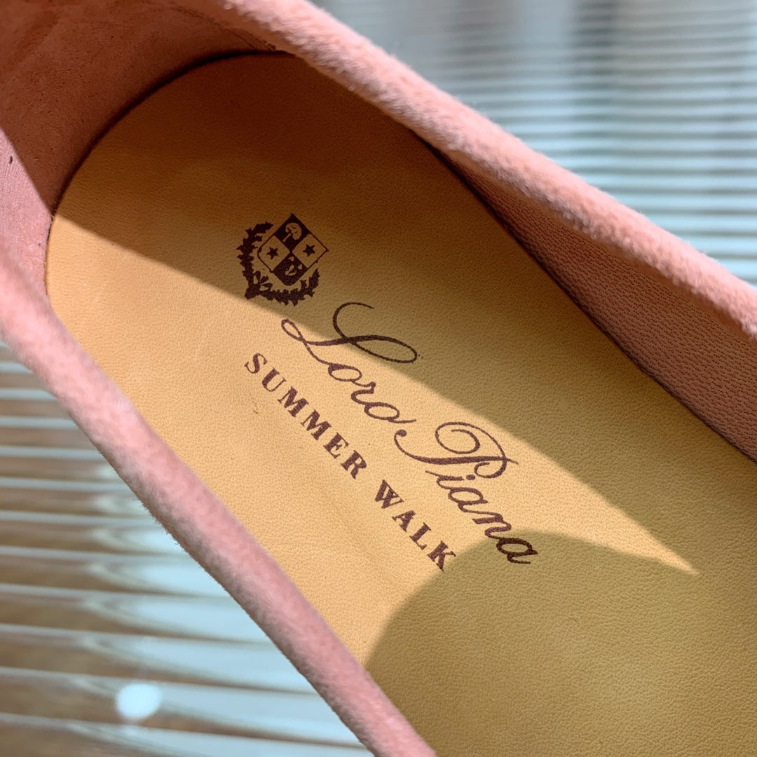 LP SUMMER WALK TASSELS LOAFERS BLUSH PINK SUEDE - 35