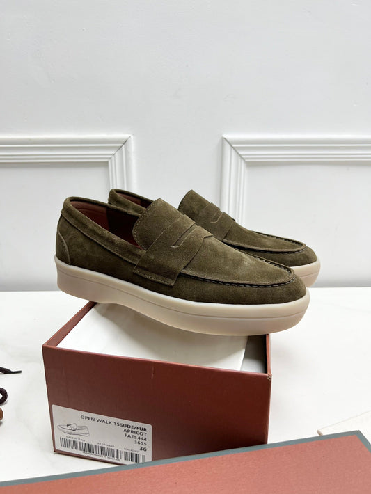 LP RETRO SUMMER WALK LOAFERS OLIVE SUEDE - 38