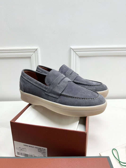 LP RETRO SUMMER WALK LOAFERS GRAY SUEDE - 38