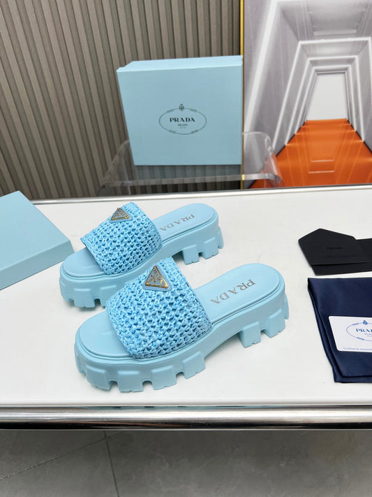PRA БОСОНІЖКИ В'ЯЗАНІ НА ТОВСТІЙ ПІДОШВІ З ТКАНИНИ SKY WOVEN - 35