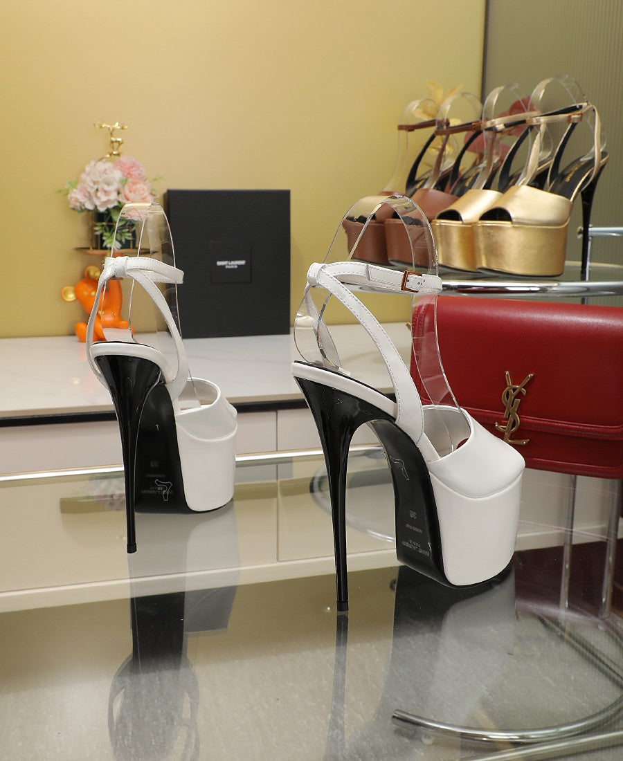 SL SUPER HIGH HEELS SANDAL WHITE CALFSKIN - 34