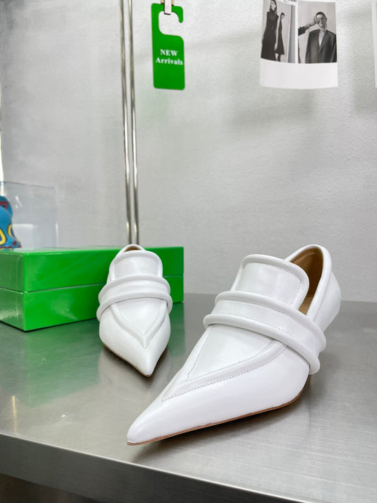 HIGH PUMP 35 MM IN WHITE CALFSKIN - 34