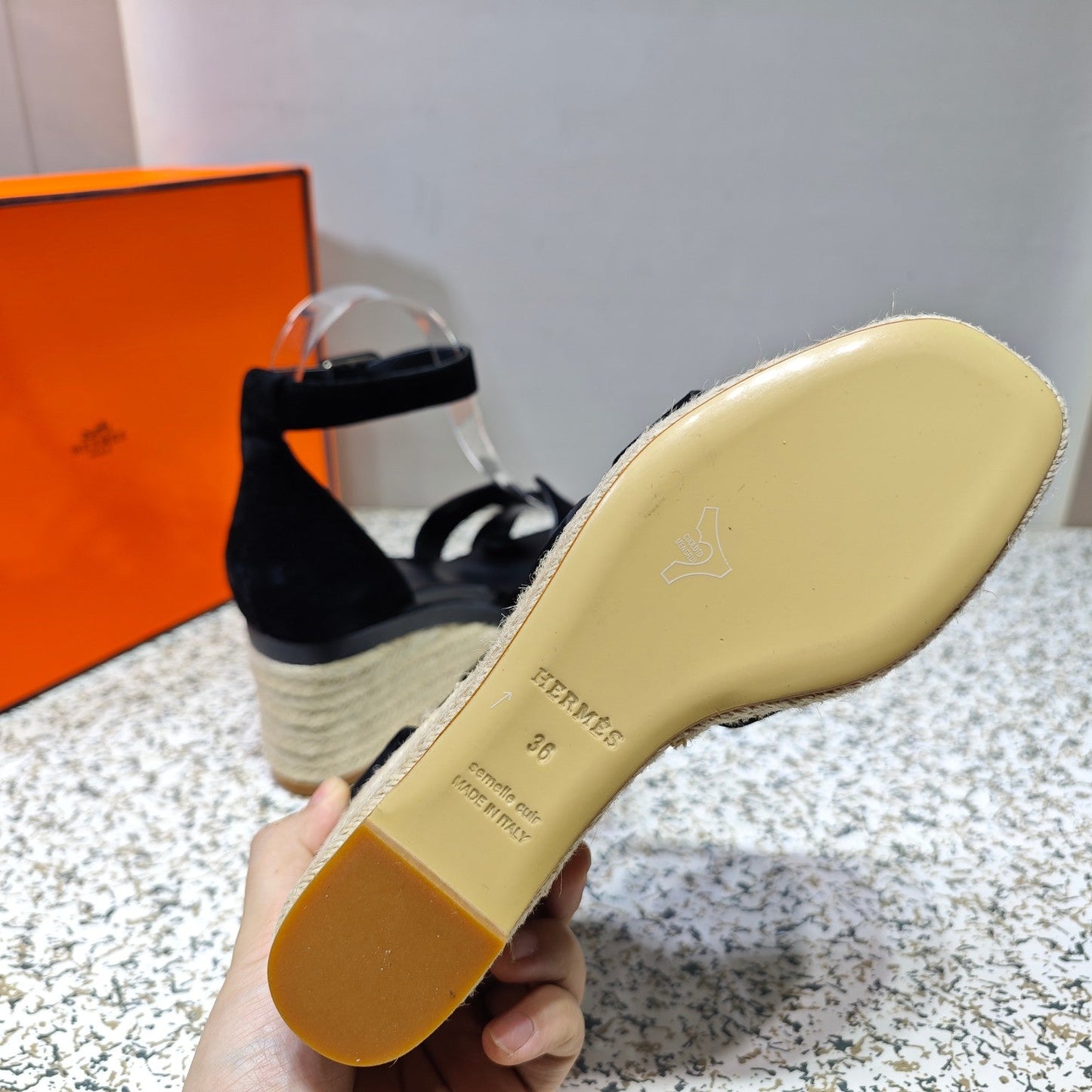ELDA ESPADRILLE 80 BLACK SUEDE - 35
