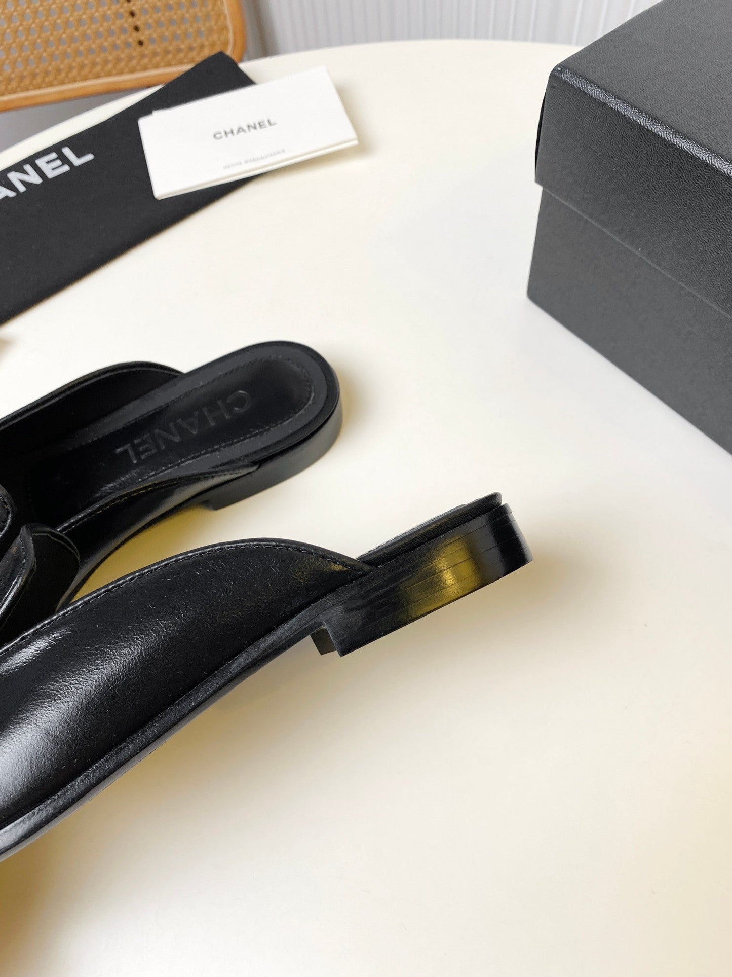 FLAT MULE IN BLACK LAMBSKIN 983818 - 35