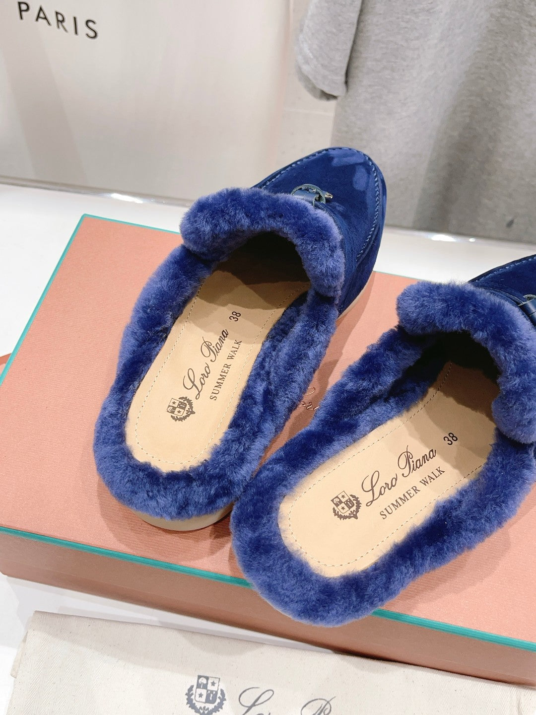 LP CHARMS WALK BABOUCHE LOAFERS NAVY FLEECE - 35