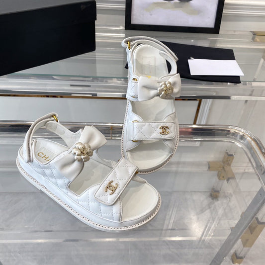 cc dad sandals white lambskin - 35