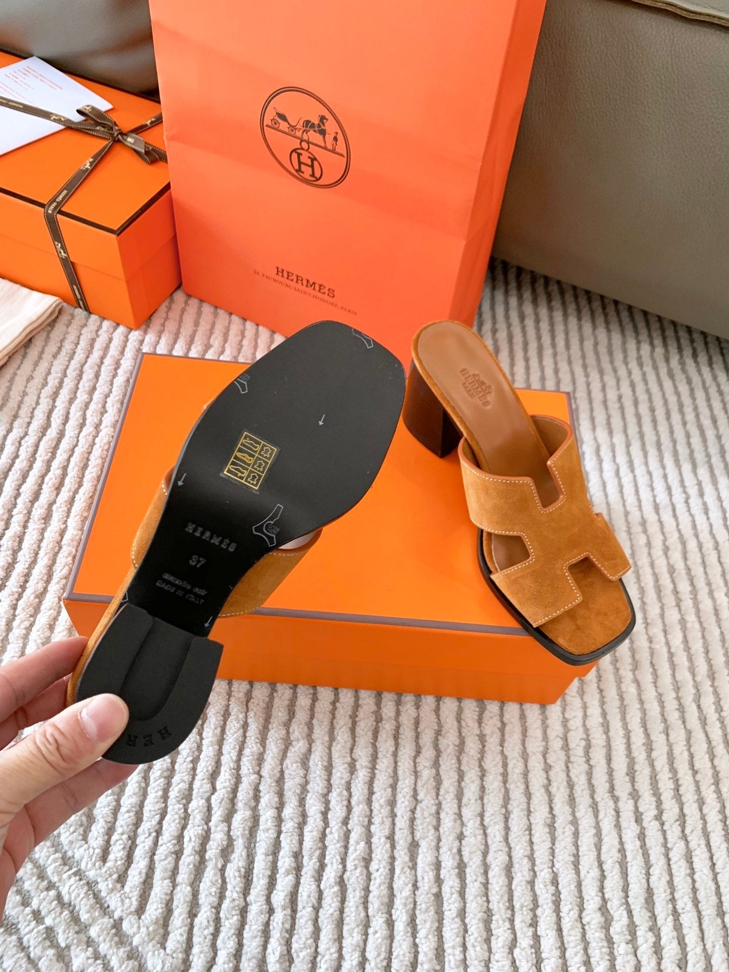 HELIA 60 SANDAL IN BRONZE BROWN SUEDE - 35