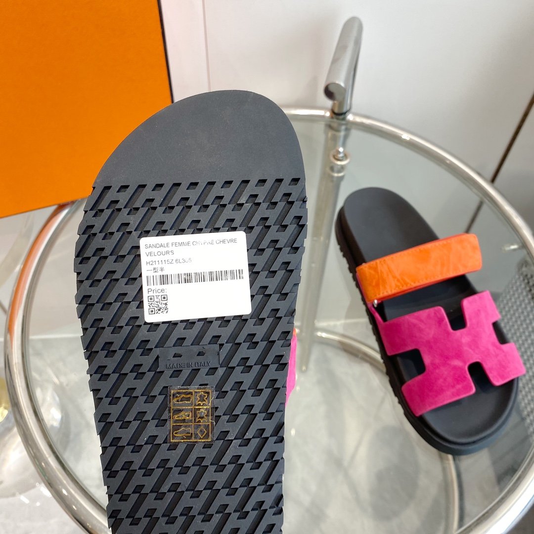 Chypre Sandal Rose Chapas / Orange Suede - 35