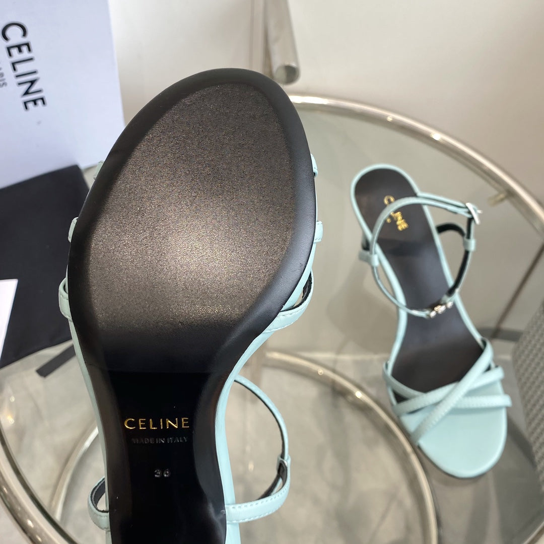 HIGH HEEL 65MM IN SKY BLUE CALFSKIN - 35