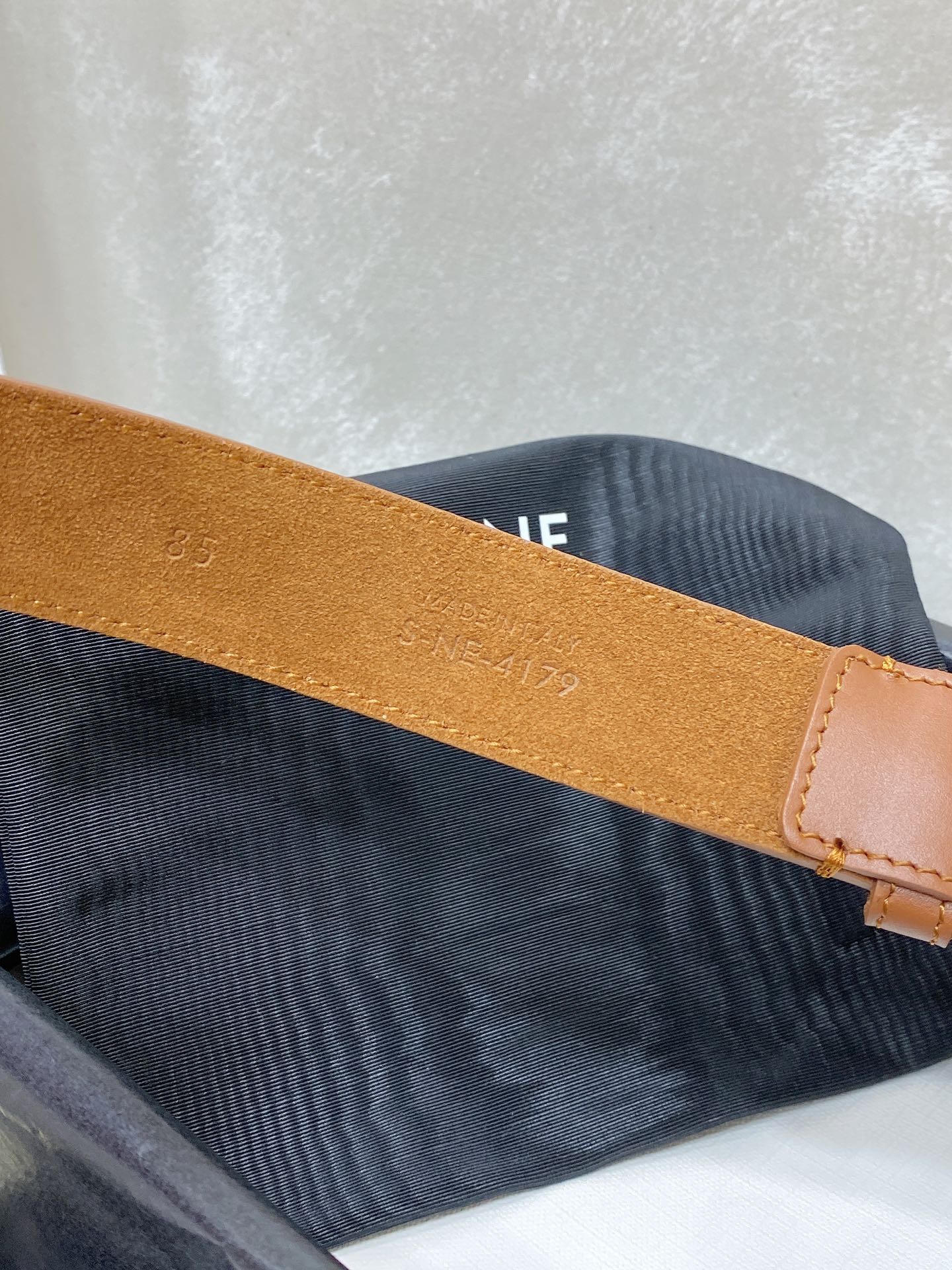 CL LARGE 30 MM TRIOMPHE BELT IN BRONZE BROWN SILVER HARDWARE - 30