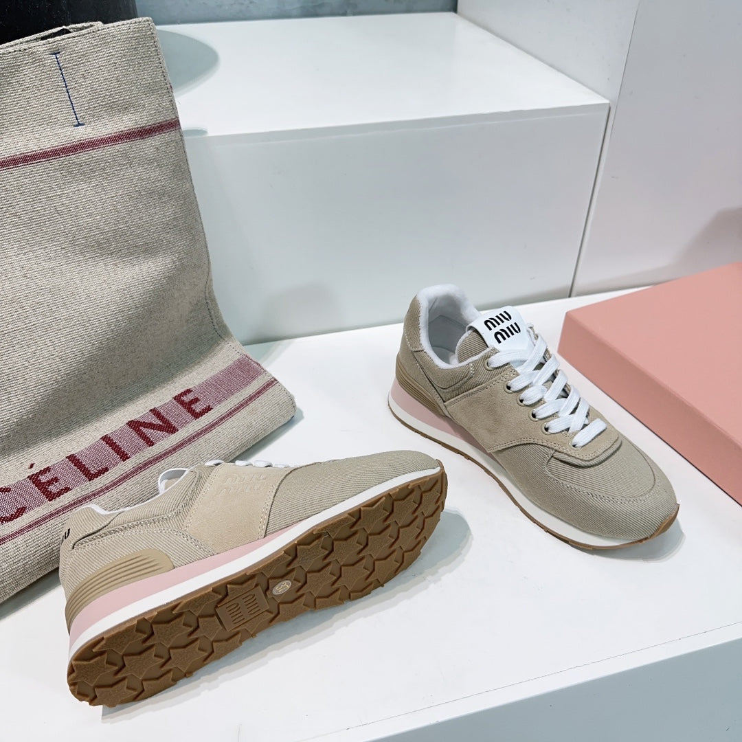 Teak And Light Brown Sneakers Canvas - 35