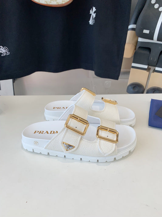 Босоніжки PRA STRAP SLIDES, біла овеча шкіра – 35
