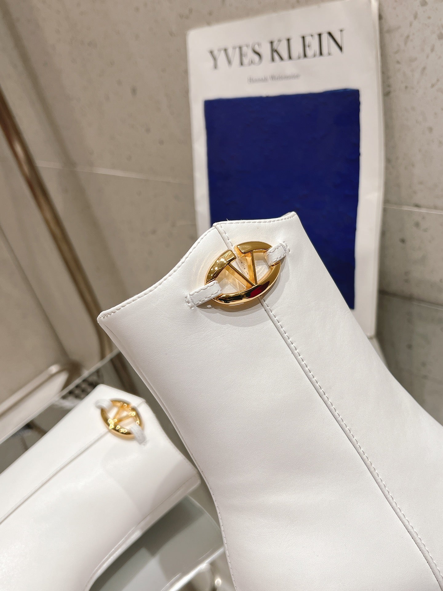 VLOGO THE BOLD EDITION ANKLE BOOT IN WHITE CALFSKIN 70MM - 35